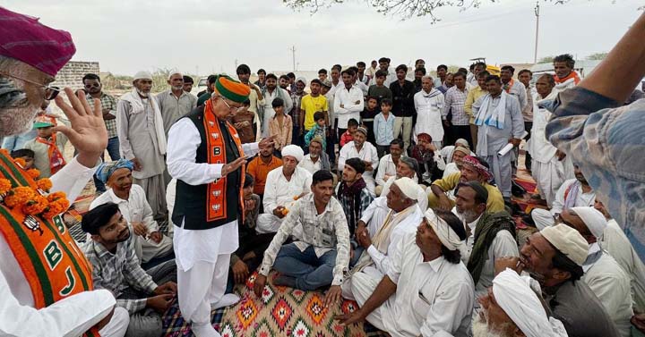 Public relations of BJP candidate Arjunram Meghwal in Kolayat, Deshnok and Barsinghsar.