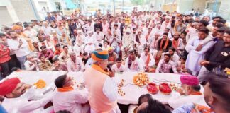 BJP candidate Arjunram Meghwal's public relations in Khajuwala villages