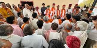 BJP candidate Arjunram Meghwal did public relations in rural areas of Nokha.