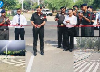 Inauguration of the first road made of plastic waste in the military station