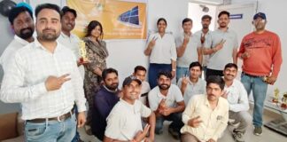 Employees of Ray's Power Expert Solar Company celebrated 13th Foundation Day with enthusiasm.