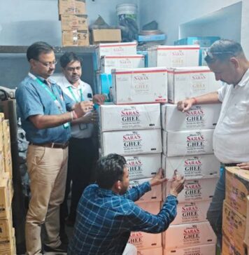 1761 liters of ghee seized, samples taken, will be sent to public health lab